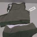 AI'MAGE Women's High Waisted Bikini Ribbed Tummy Control Swimsuit High Neck Color Block Two Pieces Bathing Suits 2025 Small