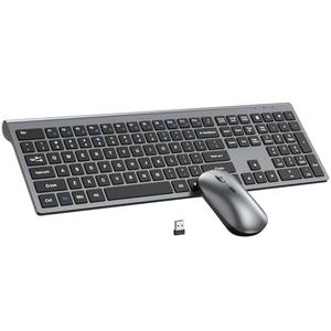 Topmate Wireless Keyboard and Mouse Combo, Full Size Keyboard and Mouse, Long Battery Life, Optical Mouse, 2.4G Lag-Free Cordless Mice Keyboard Set Ultra Slim Design for Computer, Laptop, PC, Mac, Windows