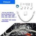Pro Throttle Body Bypass Hose Kit Coolant and Steam Port Crossover Hose Braided Kit for All GM LS series Engines(with Tape)
