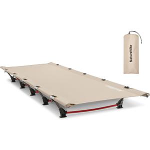 Naturehike Ultralight Camping Cot, Easy to Assemble Folding Tent Cot, Compact & Protable Camping Bed for Camping, Mountaineering, & Hiking, Supports 330lbs with Carry Bag, Khaki