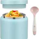 13.5 Oz Thermo Food Jar for Hot & Cold Food for Kids, Insulated Lunch Containers Hot Food Jar,Leak-Proof Vacuum Stainless Steel Wide Mouth Lunch Soup Thermo for School (Ice Blue (13.5OZ))