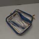 Wedama TSA Approved Toiletry Bag, 2 Pack Clear Makeup Bags with Handles, Quart Size Clear Toiletry Bags, PVC Cosmetic Bag for Women and Men, Carry on Airport Airline Compliant Bag, Til Blue