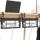 ForoGore 2 Pack Under Desk Cable Management Rack, No Drill Cable Management Under Desk Space Saving Wire Rack for Office Home