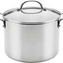 Farberware Millennium Stainless Steel Stockpot with Lid, Induction Ready, Compatible with All Cooktops, Metal Utensil Safe, 8 Quart Dutch Oven, Dishwasher Safe - Stainless Steel