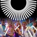 Foam Glow Sticks Bulk, 40 Pack White Light Up Foam Sticks 3 Modes, Glow Party Supplies for Valentine's Day, Wedding,Raves, Carnival, Concert, 4th of July, Halloween, Christmas,