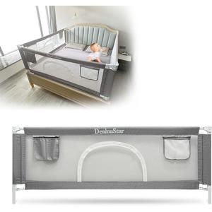 Bed Rail for Toddlers and Kids, 38" Adjustable Safety Bed Guard with 28 Height Gears,Universal Bedside Rail Fit Twin/Full/Queen/King/Cal King Mattresses (38"x28" 96cmx72cm(one side))