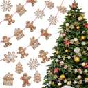 9.8 ft Polymer Clay Dough Gingerbread Man Garland Christmas Decoration Gingerbread Ornaments for Christmas Tree Wreath Mantel Fireplace House Snowflake Banner for Holiday Room Wall Decoration