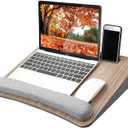 HUANUO Portable Lap Laptop Desk with Pillow Cushion, Fits up to 15.6 inch Laptop, with Anti-Slip Strip & Storage Function for Home Office Students Use as Computer Laptop Stand, Book Tablet (Medium, Dark Brown Woodgrain)