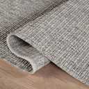 Beverly Rug Easy Jute Large Rug 9x12 Solid Washable Durable Outdoor Indoor Area Rugs for Living Dining Room Patio Office Stain Resistant Non Shedding Casual Indoor Outside Carpet 9 x 12 Gray