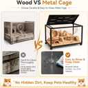 Acrylic Metal Hamster Cage, 24"x16"x16" Extra Large Small Animal Habitat Easy-Clean, 360° Viewing, Stackable, Top Access for Dwarf Hamsters, Syrian Hamsters, Gerbils, Mice