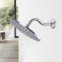 8 Inch Polished Chrome S Shaped Curved Shower Arm, Stainless Steel Gooseneck Shower Head Pipe, Wall Mounted Rain Angled Shower Neck with Flange