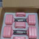 20LB Adjustable Dumbbell Set, 10lb Dumbbells Set of 2, 5 in 1 Free Weights Set, Each 4lb 6lb 8lb 10lb for Women & Men for Home Gym Exercise Workout Strength Training Equipments (Pink)