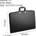 Acocony 11x17 Portfolio Folder for Artwork with Zipper Closure 11x17 Portfolio Case PP Material Oxford Cloth Edge Waterproof Black 1 Pack, 19x14x1.5 inches
