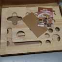Cat Scratch Puzzle Enrichment Box, Large Solid Wood Construction Cat Nail File Enrichment Box with Sandpaper Inside, Cat Nail File Box Stress Free Alternative to Clippers and Grinders(No Bell Ball)