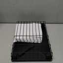 SNTD Dish Drying Rack - Space-Saving Dish Rack for Kitchen Counter, Stainless Steel Dish Drainer with Utensil Holder and Drainboard, 11" W x 15" L (Black)