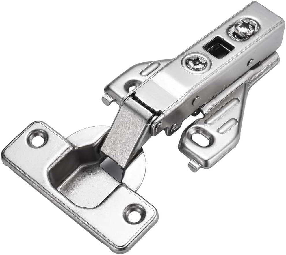 10pcs Soft Closing Clip On Face Frame Mounting Cabinet Hinges,Full Overlay,Kitchen Cabinet Door Hinges,Nickel Finish (5 Pairs)
