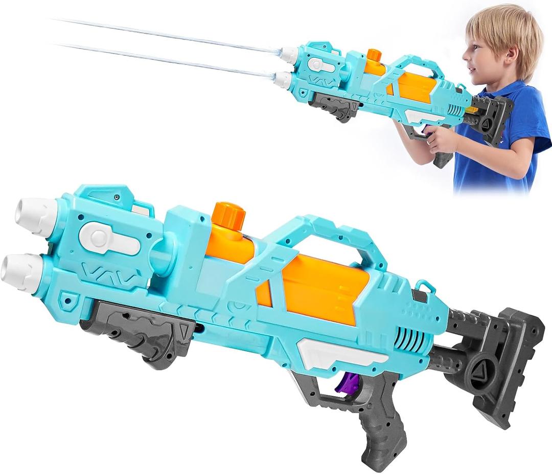 WaterGuns for Adult and Kids up to 3 Years Old, Strongest Full Auto Water Pistol High Capacity 700+ Water Blaster, 40 FT Range Powerful Classic Water Squirt, Summer Outdoor Swimming Pool Water Toy