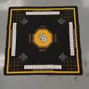 Mahjong Mat for Table 31.5''x31.5'', Non-Slip Mahjong Cloth Cover with Game Rules, Mahjong Tablecloth for Poker, Board Games Table Mat, Card Games, Tile Games, Dominoes (Black)