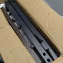 C-Shaped Side Table for Couch - Small Coffee Stand Sofa Tray Desk with Metal Frame and Waterproof Scratch Resistant, Modern End Accent for Living Room, Bedroom, Small Spaces, Rustic Brown