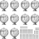10 Pcs 30mm Round Diamond Crystal Cabinet Knobs Drawer Pull Handle Kitchen Door Wardrobe Hardware Used for Cabinet, Drawer,Dresser, Cupboard,Wardrpbe Furniture with 3 Kinds of Screws