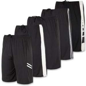 Only 4 Pack Men's Active Quick Dry Fit Shorts - Athletic Running Gym Workout Casual Shorts with Pockets Bulk 2XL