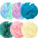 Amazerbst loofah,6 Pack Shower loofah loofah Sponge,Bath Sponge Body Scrubber for Women and Men (Green Purple Blue Blue Pink Yellow)