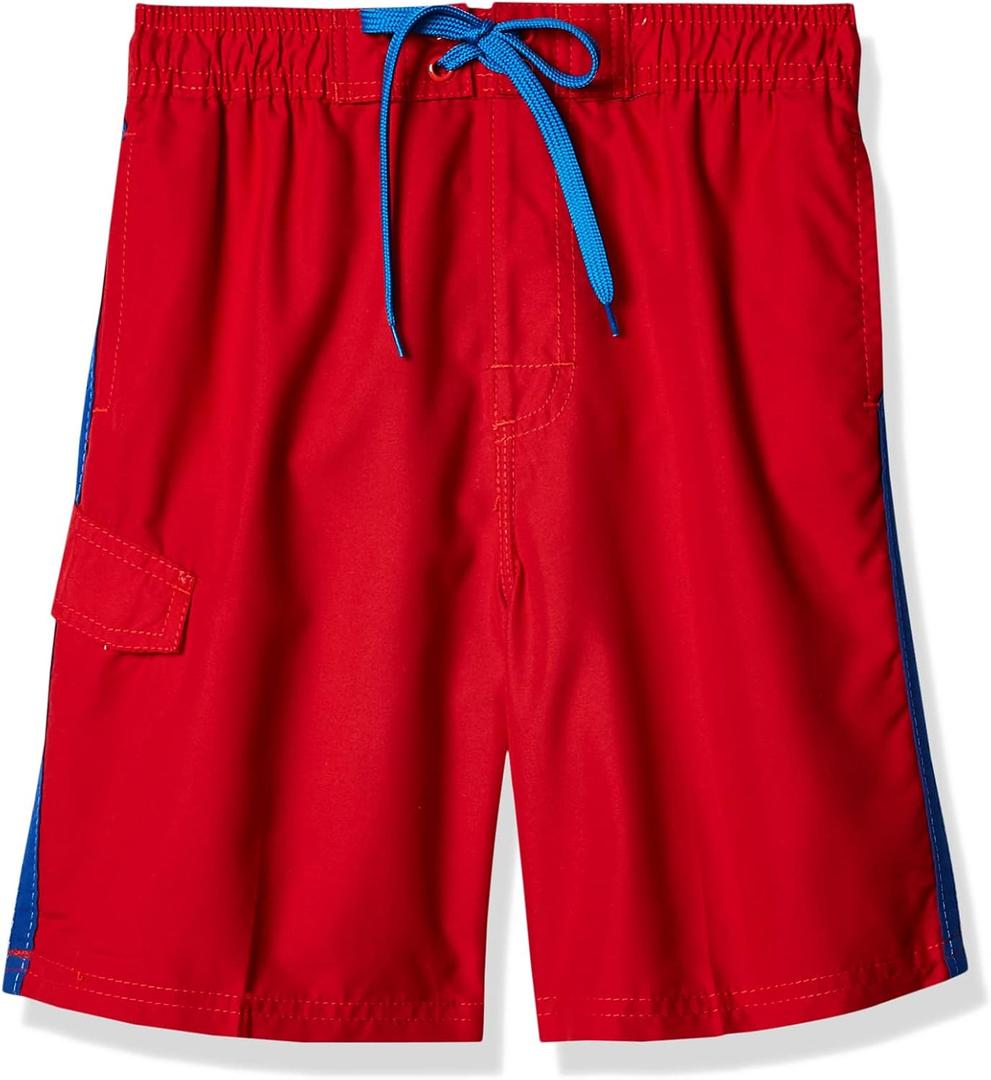 Kanu Surf Boys' Reflection Quick Dry UPF 50+ Beach Swim Trunk (7, Tivoli Red)