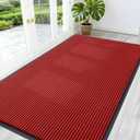 OLANLY Front Door Mat Indoor Outdoor Entrance, Waterproof Heavy Duty Doormat, Fade Resistant, Low Profile, Easy Clean Patio Porch Welcome Floor Mats for Entry, 59x30, Red