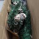 5 ft. Green Unlit Flocked Pencil Artificial Christmas Tree with w/Pine Cones