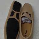 Go Tour Men's Penny Loafers Moccasin Driving Shoes Slip On Flats Boat Shoes Size 9.5/43 Beige