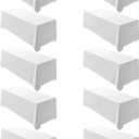 Surmente 10 Pack White Rectangle Tablecloth 90 x 156-inch Rectangular Polyester Table Cloth for Weddings, Banquets, or Restaurants
