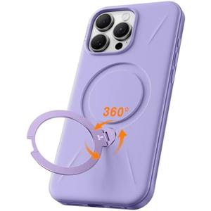 TORRAS 360 Spin Stand for iPhone 16 Pro Case, Fit for Magsafe, Hard PC Mil-STD Protective Scratch-Resistant Case for iPhone 16 Pro Phone Case, Ostand Spin, Violet Purple, 6.3 inch