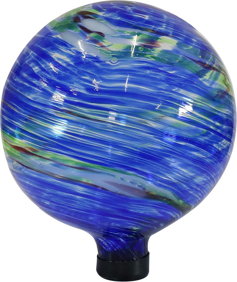 Sunnydaze 10-Inch Gazing Ball for Garden - Glass Gazing Globe for Outside - Garden Orb Yard Decor - Northern Lights (Northern Lights)