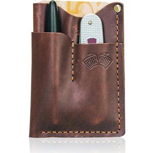 Leather EDC Pocket Organizer Men Handmade Sheath Knife Holster Pouch Wallet