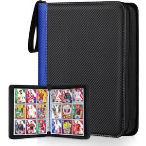 Card Binder for Pokemon Card, 9 Pocket 40 Double-Sided Pages for 720 Card Pocket Premium Zip PU Card Binder for Pokemon, Collectible For TCG,MTG,Baseball,Football Trading Card Game(Blue)