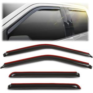 G-PLUS 4PCS in-Channel Window Visors Sun Rain Guards Side Wind Deflector Compatible with Ford F150 Supercrew 2015-2025,Fit Ford F150 Raptor SuperCrew 2017-2025 4PCS Glossy Black