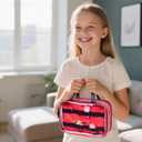 Storage Carrying Bag for Tonies 2 Characters, Travel Case for Tonie Figures, Up to 34 Pieces (Black/Red, Large)