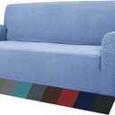 ZNSAYOTX 1 Piece Jacquard Couch Covers for 3 Cushion Couch High Stretch Sofa Cover for Pets Dogs Anti Slip Extra Large Sofa Slipcovers Furniture Protector (X-Large,Light Blue)