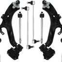 8pcs Front Lower Control Arm with Ball Joint Tie Rods Sway Bar Suspension Kit Fit for 2012-2014 Honda CR-V