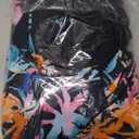 GRACE KARIN Girls Swimsuit Size 12-14 Teen Girl Swimwear Rash Guard Sets Quick Dry Long Sleeve Bathing Surfing Suit Summer Beach Pool Sun Protection
 (Iridescent Tropical Palm Print on Black)