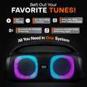 Pyle Portable Bluetooth Speaker Boombox with Dual 5 High-Performance Wireless Speakers, 160W Power, Rechargeable Battery, Mic Priority, USB/Micro SD/AUX/FM Radio, LED Ring Light, Outdoor Speaker