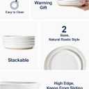 LE TAUCI 8 Inch Ceramic Salad Plates Set of 4, Modern White Appetizer Plates for Kitchen, Small Dessert Plates, Microwave & Dishwasher Safe Dinnerware Sets, Scratch Resistant - Arctic White
