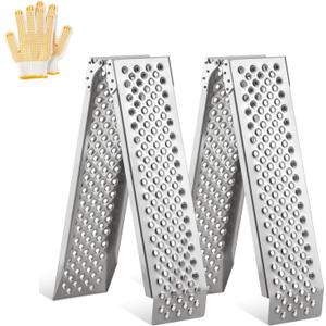 Foldable Aluminum Motorcycle Loading Ramp, 63" L x 8.5" W inches, 1500lbs Load Capacity, Lightweight, Non-Slip, Waterproof, Rust-Proof, Suitable for Trucks, Lawn Mowers, SUVs, Trailers, Set of 2