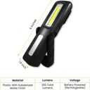 Go Green Power Inc. GoGreen Power (GG-Hercules) Hercules COB LED Worklight, Magnetic Base and Premium Swivel Hook, USB Rechargeable, 300 Lumens