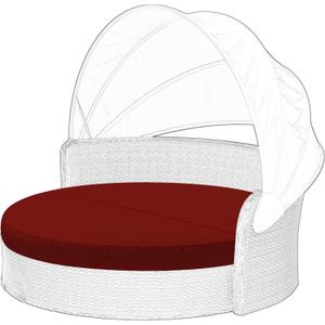 Outdoor Daybed Cushion Cover, 66" Replacement Round Bed Cushion Cover,Outdoor Waterproof and Fade-Resistant Sun Bed Outdoor Cushion Cover - Patio Round Daybed Cushion Cover, Cover ONLY (Red)