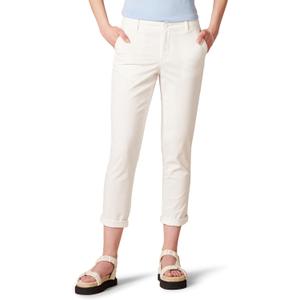 Amazon Essentials Women's Mid-Rise Slim-Fit Stretchy Cropped Tapered Leg Khaki Pants (Available in Plus Size) (White)