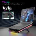 IETS GT500 Powerful Turbo-Fan (5000 RPM) RGB Laptop Cooling Pad with Infinitely Variable Speed,Seal Foam for Rapid Cooling Gaming Laptop,Dust Filter for Protect Laptop,13-17.3inch Laptop Cooler
