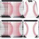 12 Pcs Clear Drawstring Bags Gift Packaging Party Favor Bags Drawstring Backpack Adjustable for Men Women Sports, (Softball)