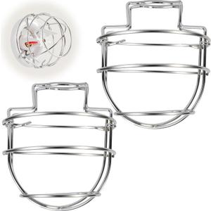 Happy Tree (2 Pack) Fire Sprinkler Head Guard Cage for 1/2" Recessed/Horizontal Sidewall Drywall-Mounted Sprinkler Heads Chrome Protector Fire Sprinkler Covers