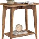 VASAGLE MAEZO Collection - Side Table, 2-Tier Small Rectangular End Table, 11.8 x 18.9 x 21.8 Inches, Nightstand with Tapered Legs, Curved Transitions, for Small Spaces, Honey Brown ULET332K01